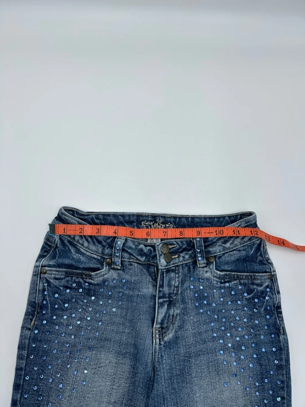 Justice Blue Embellished Flare Jeans 12reg